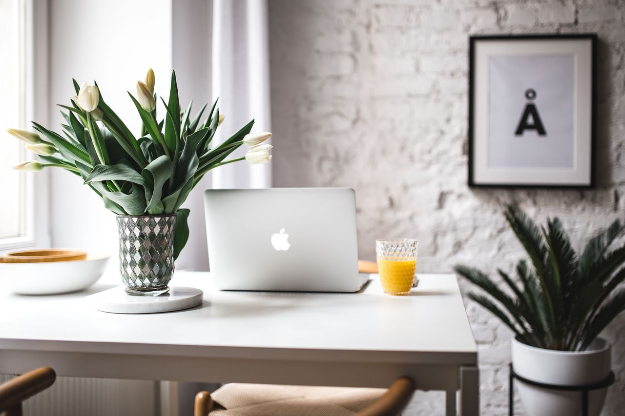 Stylish workspace with Macbook Pro