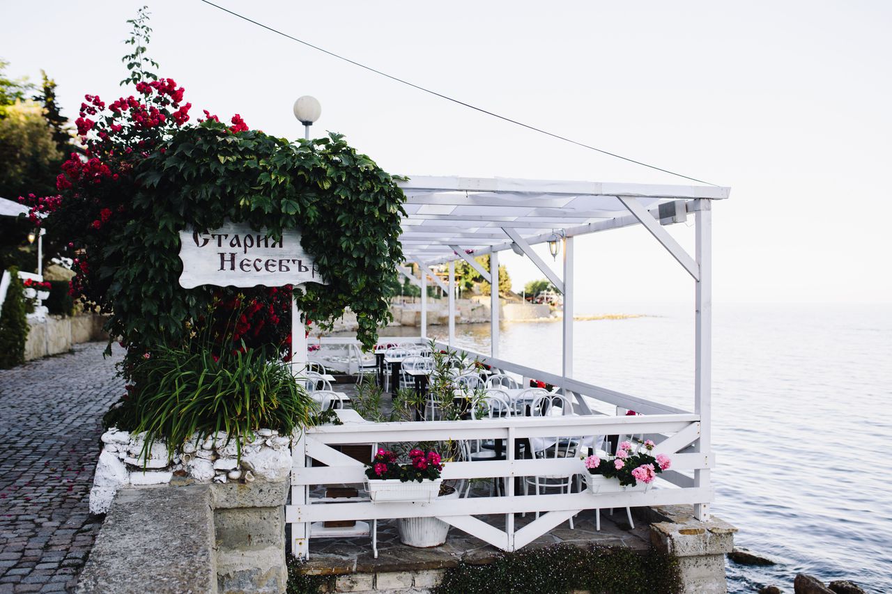 Restaurants in old town of Nessebar, Bulgaria